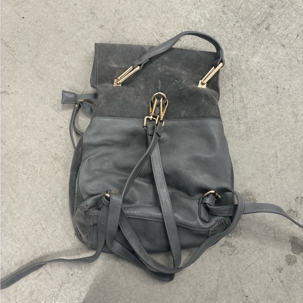 Grey Suede Backpack - Picture 7 of 8